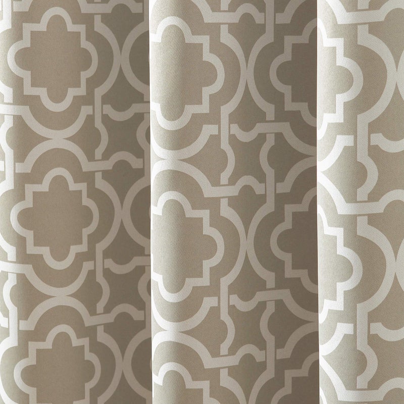 Sun Zero Barnett Trellis Blackout Grommet Curtain Panel, 40" x 84", Taupe - Image 3